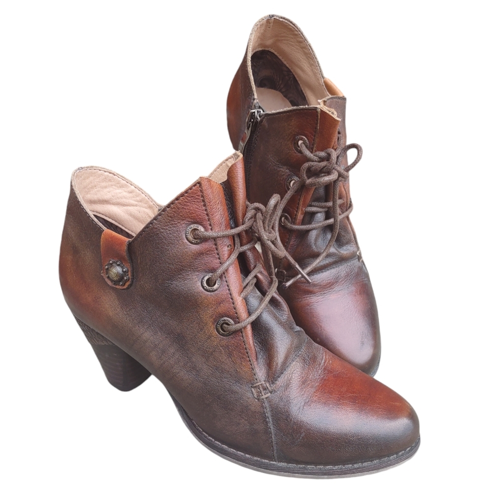 Dark Academia Ankle Boots, Brown Leather